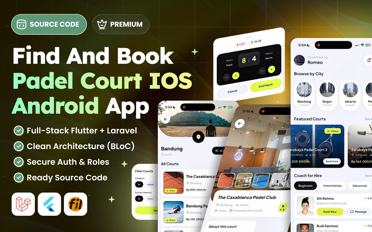 Find and Book Padel Court iOS Android app